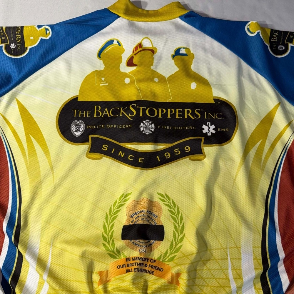 Peak 1 Sports BackStoppers Cycling Jersey Shirt Full Zip Size Mens 2XL NWT - Picture 10 of 14